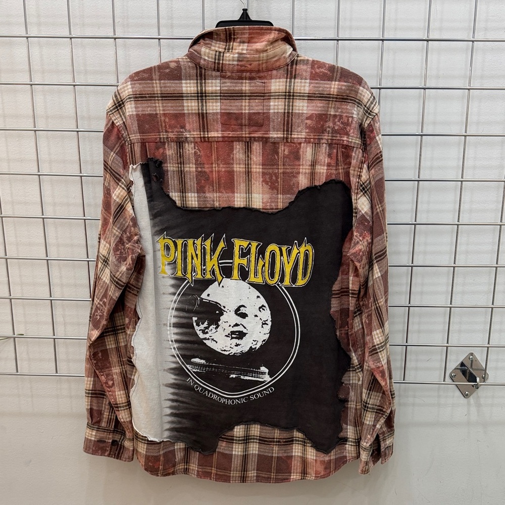 Upcycled Unisex Pink Floyd Flannel